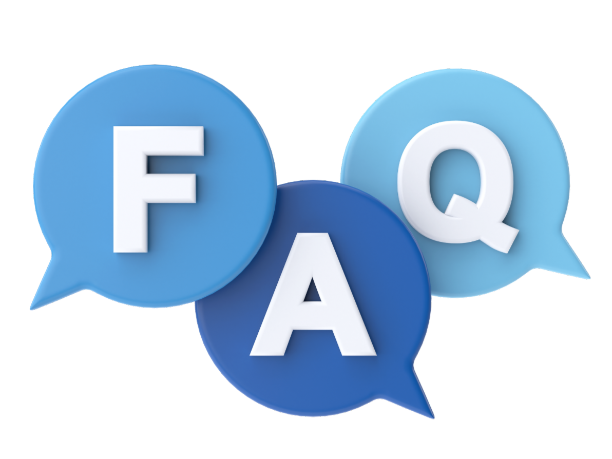 FAQ icon (blue speech bubbles with F and Q)