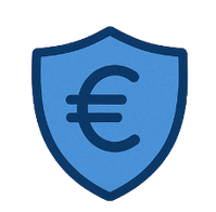 Euro icon with shield – symbol of security