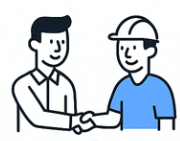 Two people shaking hands – symbol of a mission entrusted